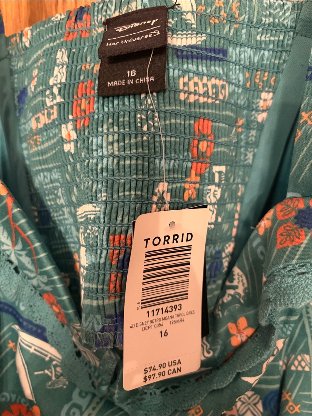Moana print Pattern Sundress - Picture 2 of 5